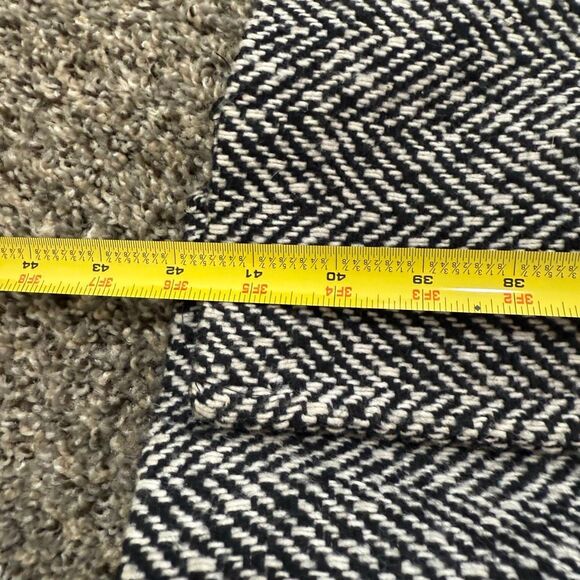 Mark Reed Black Wool Houndstooth Fishbone Trench Coat Large 14P - Picture 6 of 6